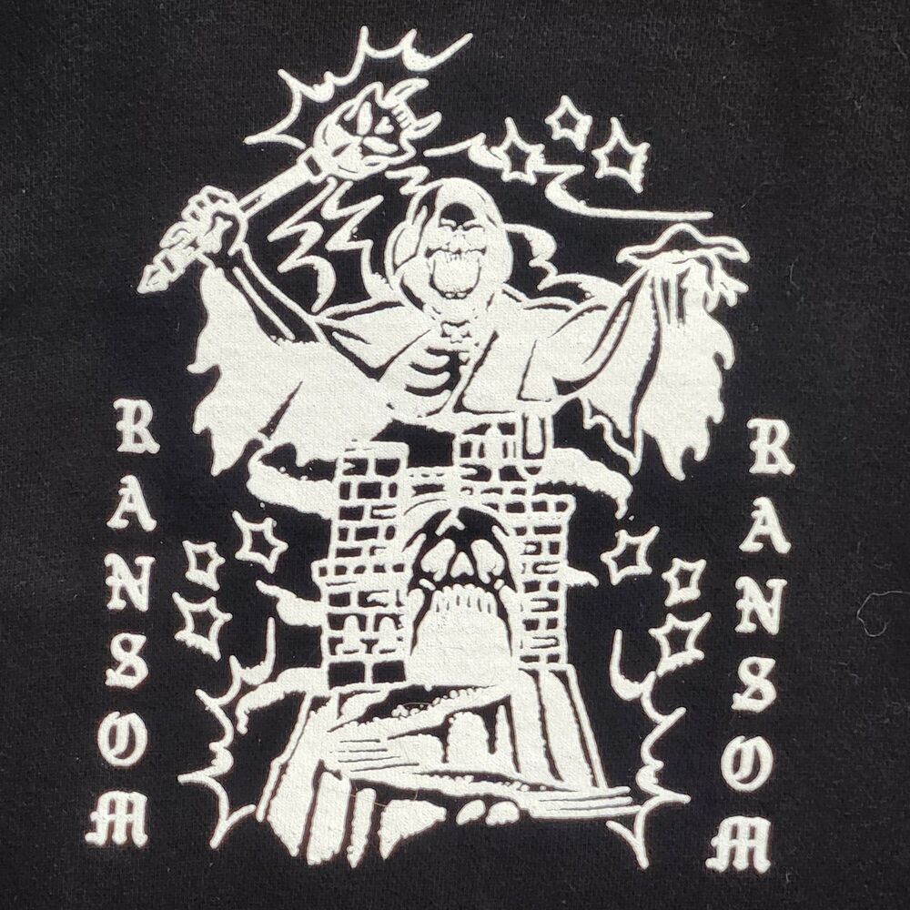 Ransom Heavyweight Hoodie USA M Black Wizard Scorcerer Streetwear Grunge Gothic